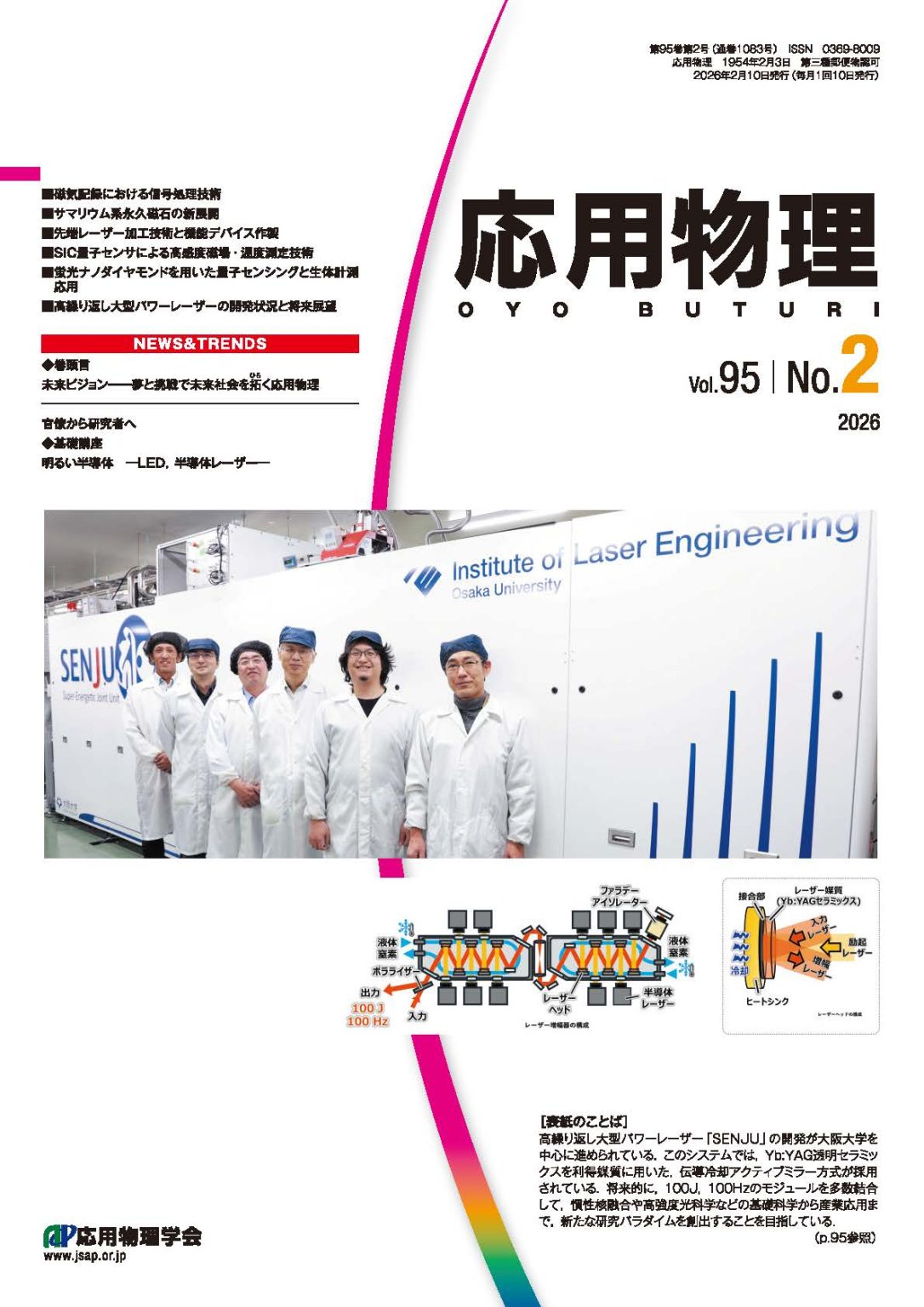 応用物理2026年2月号「高繰り返し大型パワーレーザーの開発状況と将来展望」 – レーザー科学研究所